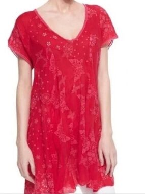 Johnny Was, Eyelet And Embroidered Tunic Dress, M